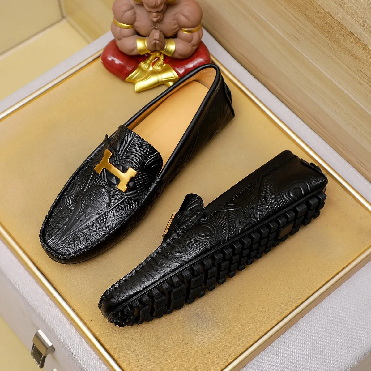 Men's shoes 💰380 🕷🕷【HERMES】The same style as Hermès counters🇨🇳Classic slip-on shoes 1:1 mold opening💯Original quality🍓Using imported first-layer cowhide🍅Pigskin lining🌶🌶Super high-end men's leather shoes🇨🇳Solid and stable Very special🍇color, optional! Code number 38-45……